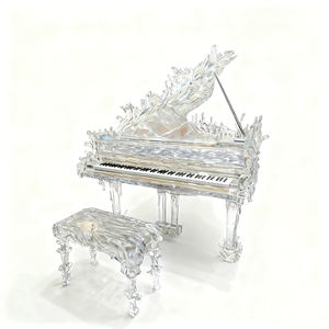 بيانو غراند ميكانيكي فاخر مخصص من الأكريليك المنحوت الشفاف، خيار متميز لتزيين الفنادق فئة 5 نجوم والفعاليات الراقية - Product Image 1