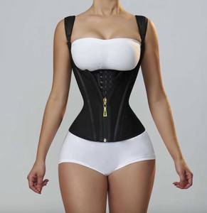 Corset de maintien de la taille pour <span class=keywords><strong>femme</strong></span> avec logo personnalisé, contrôle moyen, jersey de fitness sans couture avec fermeture éclair, Fajas Colombianas Moldeadoras - Product Image 3