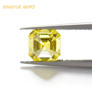 Diamante coltivato in laboratorio pietra preziosa sciolta a forma di smeraldo Fancy Vivid <span class=keywords><strong>yellow</strong></span> HPHT diamond - Product Image 3