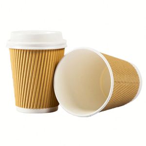 Gobelet en papier kraft à double paroi biodégradable personnalisé de 8 oz et 16 oz pour thé chaud et café froid - Product Image 4