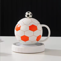 Mug en porcelaine personnalisé Coupe de football 2026 avec couvercle et plateau 400 ml Réutilisable Souvenir sportif Design football Cadeaux d'affaires Boîte cadeau
