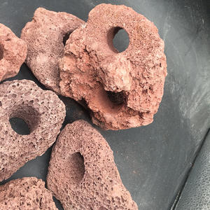 Waterplant Vulkanische Rotsornamenten Dubbel Gat Milieuvriendelijk Aquarium Decoratieve Landschapsarchitectuur Stenen Ring Woonkamer Vis Vreugde - Product Image 6