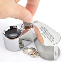Loupe de poche MEIWLABY 40X avec 2 lumières LED et éclairage UV pour la détection des devises, en alliage de zinc, garantie 3 ans