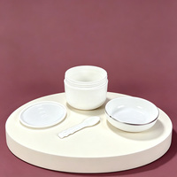 Bocaux en plastique PP de 300g avec couvercle à vis et filetage argenté pour emballage cosmétique de crème corporelle et crème de moxibustion