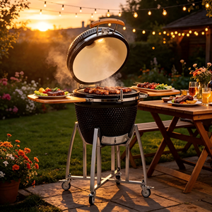 KIMSTONE-Parrilla de carbón Kamado <span class=keywords><strong>para</strong></span> barbacoa, máquina <span class=keywords><strong>para</strong></span> ahumar, 21 pulgadas, Keramik Asadores <span class=keywords><strong>para</strong></span> cocinar al aire libre - Product Image 1