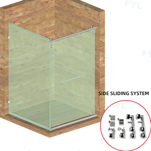 Phong cách mới tắm không khung cửa trượt hệ thống góc trượt hệ thống gấp cửa kính phụ kiện phần cứng cho phòng tắm - Product Image 3