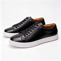 Chaussures décontractées en cuir véritable pour hommes, style urbain, baskets plates pour jeunes hommes