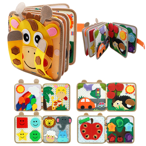 Libro de tela Montessori de fieltro para bebés, con animales y granja en 3D, libro de actividades para el aprendizaje de habilidades básicas, tablero de actividades, juguete de viaje para niños pequeños - Product Image 5