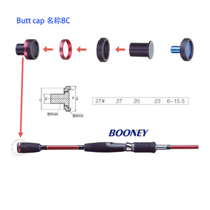 Booney Rod Composants de construction Wind Check Butt End Canne à pêche Building Butt Cap - Product Image 6