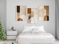 SQ Wabi-sabi marron noir et blanc peinture abstraite art mural décor impression sur toile entrelacé simple peinture murale