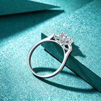 Bague en argent sterling S925 certifiée GRA, couleur D, VVS1, coupe ronde, 1 carat, moissanite, pour femme, bague de promesse de mariage, vente en gros d'usine