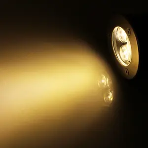 Holofote embutido de piso, à prova d' água ip65, 3w, 100mm, para paisagem, para áreas externas, luz subterrânea