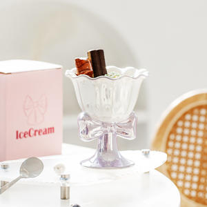 Nouvelle tasse en céramique INS Girl Heart, design japonais, nœud, crème glacée, design floral créatif, personnalisable, cadeau de fête pour le thé et les desserts, 180 ml - Product Image 3