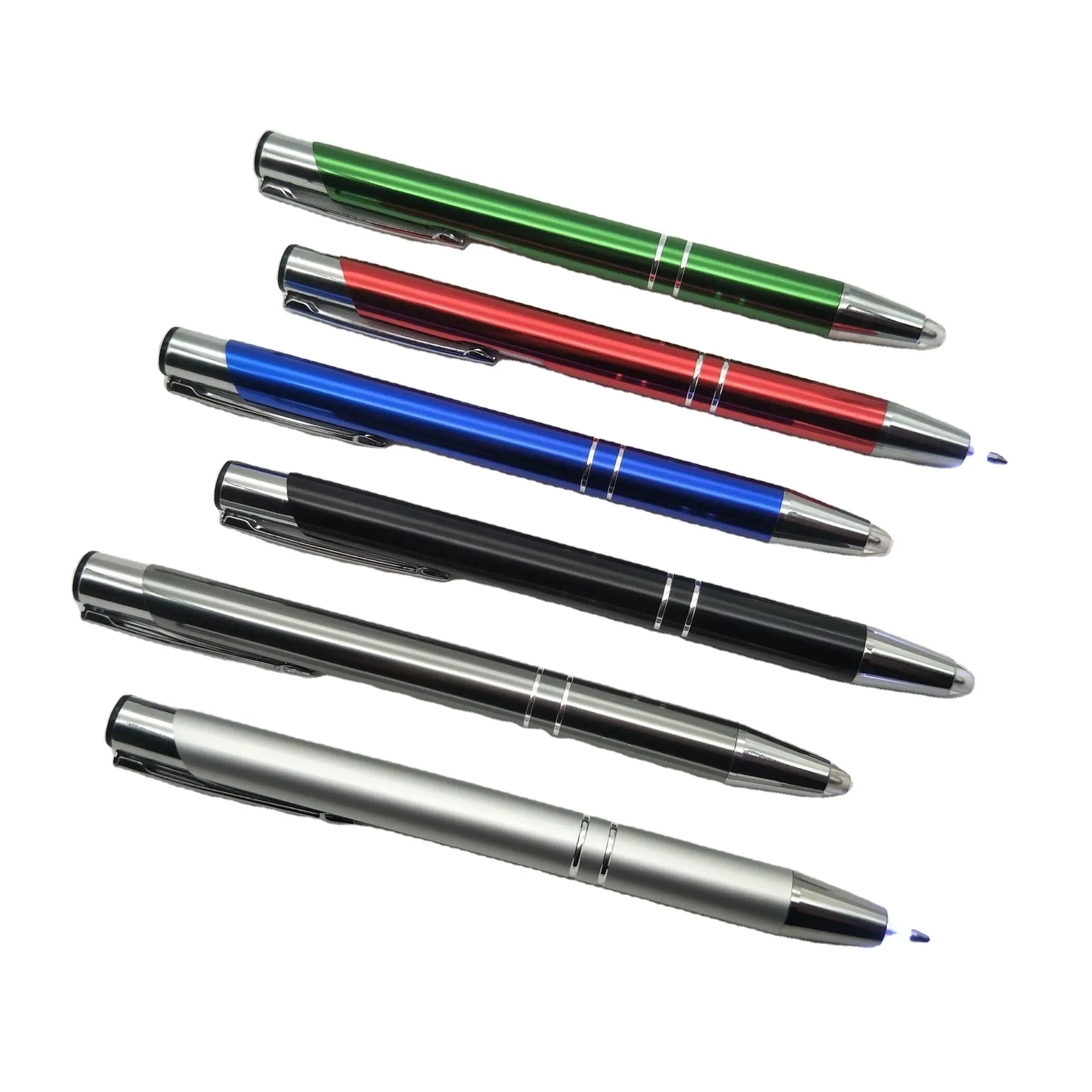 Promotion product aluminum ball pen with tip light logo pen light