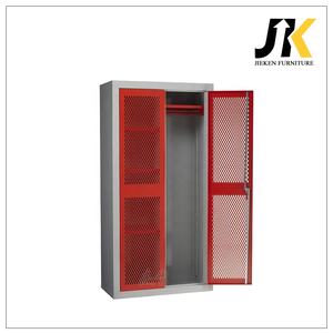 Casier de rangement en métal avec porte en maille rouge sur mesure, armoire en acier verrouillable, armoire à outils de style industriel, armoire en métal pour objets personnels - Product Image 2