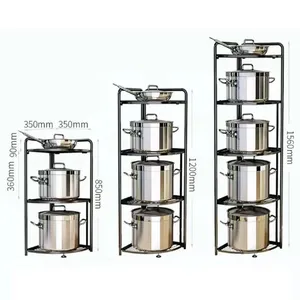 Estante de almacenamiento plegable multicapa para cocina, estantería esquinera de almacenamiento - Product Image 6