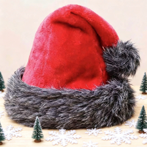 Chapeaux de Noël rouges pour adultes, prix de gros abordable, aspect élégant, pour décorations de fête - Product Image 1