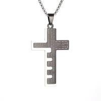 Collier en acier inoxydable avec pendentif croix, bijoux religieux populaires transfrontaliers, chaîne en os de serpent en acier inoxydable