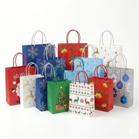 Sac en papier cadeau de luxe en carton blanc 210 g/m² réutilisable pour Noël, idéal pour les fêtes et l'emballage de courses en gros