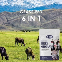 Vitahealthy OEM/ODM Semua Kapsul Organ Sapi Organik Alami dari Sapi yang Diberi Makan Rumput 6 in 1 Suplemen untuk Kesehatan Organ Kapsul Organ Sapi