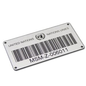 Étiquette d'actif industriel personnalisée en aluminium imperméable à l'eau avec code QR numéro de série technique d'estampage de codes à barres pour plaque signalétique - Product Image 3