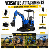 Mini-excavatrice compacte de 1,8 tonne, diesel, pour travaux de terrassement et aménagement de cours, directement de l'usine