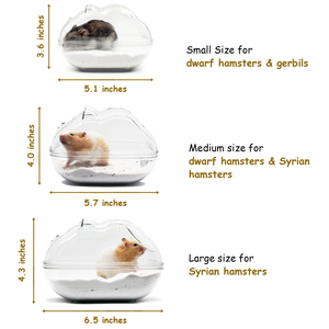 Hamster Play Sand Box <b>Bath</b> Container Cage Bathtub Transparent Bathroom Small Animals Sleep Pad Nest - Product Image 2