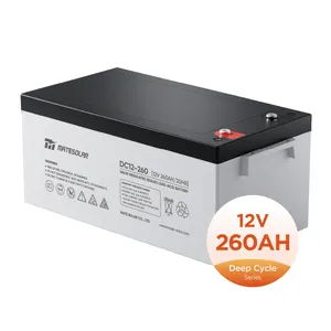 Mate jel akü 12 V 12 Volt 250Ah 260Ah güneş enerjisinin depolanması için seri olarak şarj edilebilir piller