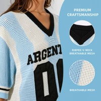Pull en tricot personnalisé pour femme, style argentin, maille ouverte, 100 % coton, décontracté, style européen, faible MOQ