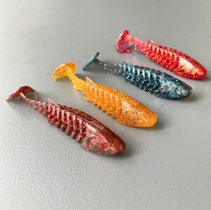 เหยื่อหนอนกลิตเตอร์หลากสี ขนาด 6 ซม. น้ำหนัก <span class=keywords><strong>2.5</strong></span> กรัม ตัวเหยื่อมีเกลียวถอยหลัง หางรูปตัว T เหยื่อหนอนนิ่ม - Product Image 5