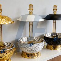 Chauffe-Plat Buffet Lefeng Gold 8.0L en Acier Inoxydable 201 Grande Capacité avec Contrôle Manuel de la Température et Chauffe-Plat à Alcool