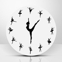 Horloge murale moderne avec danseuse de ballet, décoration d'intérieur, horloge murale avec aiguille de ballerine
