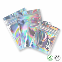 Sacs en Mylar holographiques personnalisés en gros, pochettes plates imprimées, emballages à trois soudures latérales, magnifiques emballages holographiques