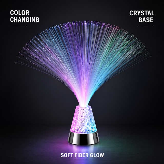 RGB Color Changing PMMA Base IP66 Rated 13-Inch LED Fiber Optic Lamp High CRI 90 2-Year Warranty for Wedding Christmas Party