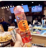 Botol air minum kebugaran Gym, botol air minum plastik bening untuk olahraga, botol air siswa, 400ml 500ml 550ml