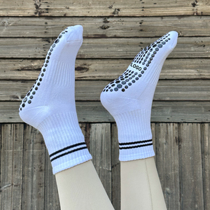 Vớ chất lượng cao OEM có phần bo chun chống trượt dành cho nữ, thanh thiếu niên, tập Pilates, Yoga, chất liệu Spandex/<span class=keywords><strong>Polyester</strong></span>/Cotton, số lượng đặt hàng tối thiểu thấp, mùa thu - Product Image 4