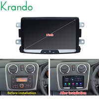 Krando Android 10.0 8 pouces autoradio DVD lecteur multimédia pour Renault Dacia Sandero Duster 2012-2013 unité principale Auto GPS tablette