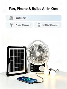Ventilateur solaire de bureau intérieur pour hôtel, meilleur rapport qualité-prix, avec télécommande, mini ventilateur électrique USB solaire en anglais - Product Image 4