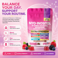 Gummies Énergétiques Personnalisables 90 unités avec Myo-Inositol et Ashwagandha – Soutien Métabolique – Compléments Nutritionnels – Fabricant en Marque Blanche
