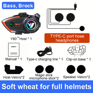 Intercomunicador Dual Y80-2X de 800m, Auriculares para Casco de Motocicleta, Auriculares Inalámbricos con Intercomunicador, Batería de Larga Duración - Product Image 2