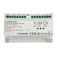 Relais Casambi Sunricher 4 canaux 16A sur rail DIN, contrôlé séparément avec détection de passage par zéro 4*3680W SR-CSRM16-DIN4