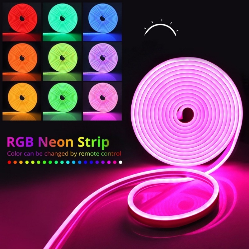 LED Strip Light DC 5V Neon Ribbon Tape Flexible Smart RGB LED Strip Remote Controls RGB LED Neon Strip Light · image 3