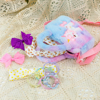 Sac à dos et sac à main en peluche licorne pour la rentrée scolaire, design animé pour tout-petits