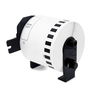 Ruban adhésif noir et blanc compatible DK-22205 DK-2205 62 mm x 30,48 m, rouleau de papier d'étiquettes continu pour <span class=keywords><strong>imprimante</strong></span> <span class=keywords><strong>Brother</strong></span> QL-700 QL-800 - Product Image 1