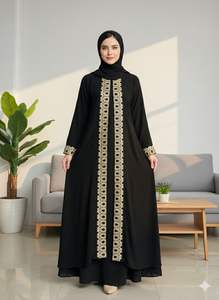 Nueva Túnica Bordada Musulmana de Oriente Medio, Ropa Islámica para Mujer, Abaya Abierta, Abaya Modesta de Oriente Medio para Ramadán y Eid - Product Image 2