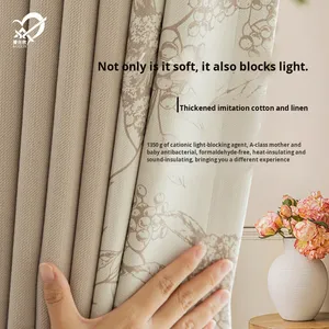 Rideaux <span class=keywords><strong>Ballon</strong></span> Occultants Insonorisés de Luxe en Tissu Épais Coton-Lin Moderne Toutes Saisons Personnalisables Haute Opacité - Product Image 1