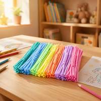 Lot de 100 brosses en polyester multicolores de 6 mm pour nettoyage de tuyaux, bâtonnets de 30 cm, bandes de fil de différentes couleurs