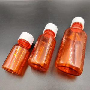 Vente en gros 1oz 2oz 4oz Conteneur pour animaux de compagnie Bouteille de sirop contre la toux Bouteille orale liquide ambré Récipient en plastique - Product Image 5
