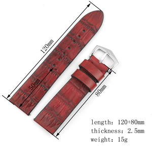 Cao Cấp Tay Màu Cá Sấu Mô Hình Da Dây Đeo Đồng Hồ Trong Màu Đỏ Và Màu Vàng 18 20 22 24Mm Kích Thước Cho Đồng Hồ Thanh Lịch - Product Image 6