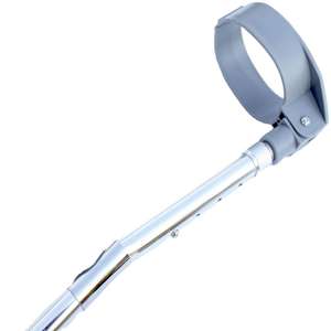 Bastón de Aleación de Aluminio Ajustable en Forma de F para Apoyo de Personas Mayores, Color Plateado, Altura Ajustable, Ayuda para Caminar - Product Image 2